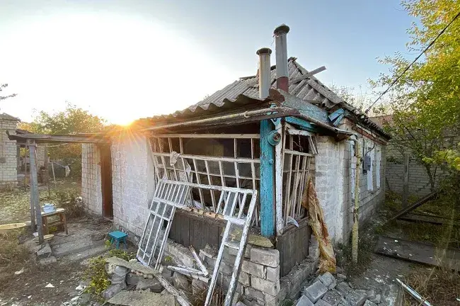 Наслідки ворожого обстрілу міста Куп'янськ